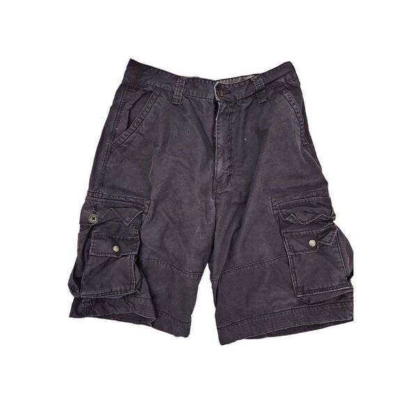 Vintage Y2K Levis Mens Size 33 Black Multi Pocket Hiking Cargo Shorts Camping - Picture 1 of 6